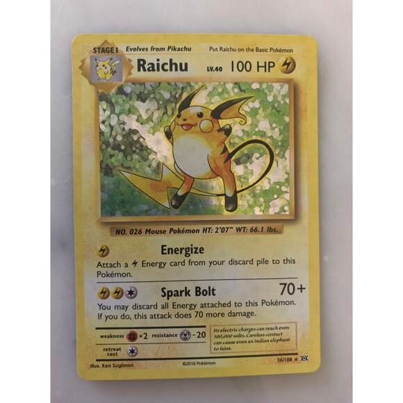 Raichu Holo Pokemon Card - Picture 1 of 5